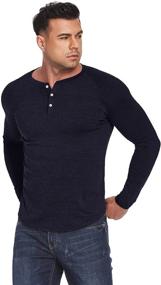 img 3 attached to CONFANDY Fashion Placket Henley Shirts
