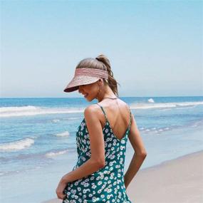 img 3 attached to 👒 Women's Straw Hats with Visor: Stylish Beach Sun Hat Made from Natural Raffia