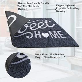 img 2 attached to 🏡 AAZZKANG Welcome Mat: Home Sweet Home Doormat with Non Slip Rubber Backing - Durable, Easy to Clean, Heavy Duty Indoor/Outdoor Mat for Front Door Entrance