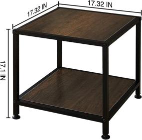 img 1 attached to 🌲 Rustic Walnut GreenForest End Table with Storage Shelf, 2 Tier Metal Frame Side Table for Living Room and Bedroom - Easy Assembly