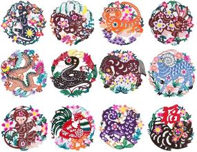 img 4 attached to 🎨 Shayier China Intangible Cultural Heritage Chinese Color Handmade Paper-Cut (Zodiac): Authentic Artistry for Meaningful Decor