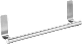 img 1 attached to 🛁 iDesign 82700 Forma Self-Adhesive Towel Bar Holder - Ideal for Bathroom, Kitchen Walls, Cabinets, Above Counters - Set of 1, Brushed Stainless Steel