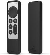 📺 elago r2 slim case for apple tv 4k hd siri remote (2021) 2nd gen - slim & lightweight design, scratch-free silicone, shock absorbent, full access to all functions [black] logo