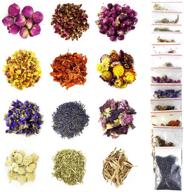🌸 natural flower soap and candle making kit - 12 bags of dried flowers (10g/bag) including lavender, rose petals, jasmine, lily, linn, and chrysanthemum for cake decorations logo