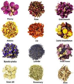 img 3 attached to 🌸 Natural Flower Soap and Candle Making Kit - 12 Bags of Dried Flowers (10g/Bag) Including Lavender, Rose Petals, Jasmine, Lily, Linn, and Chrysanthemum for Cake Decorations