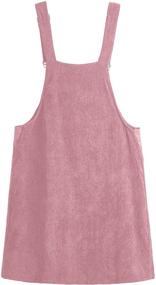 img 3 attached to Romwe Corduroy Pinafore Overall Burgundy Women's Clothing