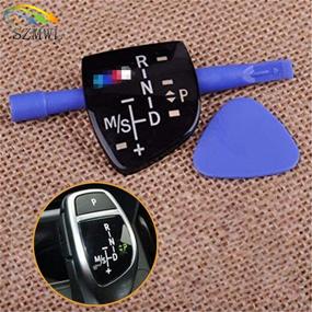 img 1 attached to Premium SZMWL Gear Shift Knob Panel Sticker Cover for BMW Models: ///M X1 X3 X5 X6 F01 F10 F30 F35 F18 Short Type - Enhanced Style & Protection
