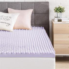 img 3 attached to Queen Size Best Price Mattress 3 Inch Egg Crate Memory Foam Mattress Topper Infused with Relaxing Lavender, CertiPUR-US Certified