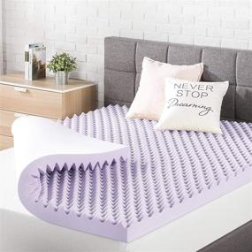 img 4 attached to Queen Size Best Price Mattress 3 Inch Egg Crate Memory Foam Mattress Topper Infused with Relaxing Lavender, CertiPUR-US Certified