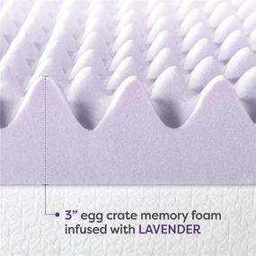 img 1 attached to Queen Size Best Price Mattress 3 Inch Egg Crate Memory Foam Mattress Topper Infused with Relaxing Lavender, CertiPUR-US Certified
