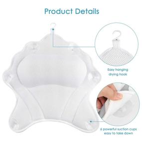 img 1 attached to 🛁 Ultimate Relaxation: Ergonomic Bath Pillow for Women & Men, Pampering Cushion for Neck, Head & Shoulders