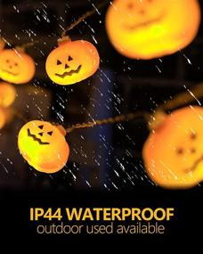 img 3 attached to 🎃 Halloween Pumpkin String Lights - 9.8ft Indoor Battery Operated 20LED Waterproof Orange Pumpkin Lights for Halloween Party Decorations Outdoor