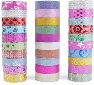 🎨 30 rolls glitter washi tape set - putwo decorative tape for crafts & journal, 15mm wide cute & vintage japanese washi tape logo