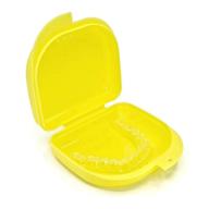 🦷 genco дентальный ортодонтический фиксаторный корпус с вентиляционными отверстиями - компактный и прочный держатель для фиксаторов, выравнивателей, ночных щитков и защитных щитков (желтый) логотип