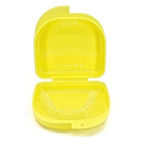 img 2 attached to 🦷 Genco Dental Orthodontic Retainer Case with Vent Holes - Compact & Sturdy Holder for Retainers, Aligners, Night-Guards, and Mouth-Guards (Yellow)