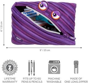 img 1 attached to 🌈 Wildlings Purple Jumbo Pencil Case/Cosmetic Makeup Bag - ZIPIT ZTMJ-WD-PCA