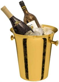 img 3 attached to 🍾 Standing Ice Bucket with Stand - 201 Stainless Steel Ice Cube Container Cooler Chiller for Wine Champagne Beer KTV Clubs Bar Parties - 5L (Gold, 90cm Height)