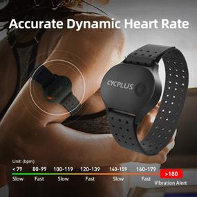 img 1 attached to Cycplus Waterproof Heart Rate Monitor Armband - Men and Women, Bluetooth/ANT+ Compatible