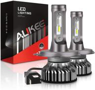 💡 лампы aukee h4 led - комплект преобразования для габаритного/ближнего света, 50 вт 6000k 10000 люменов яркости с чипами csp - замена для низкого противотуманного света логотип