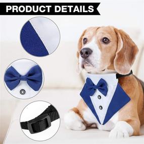 img 2 attached to 🐶 Stylish Formal Dog Tuxedo Bandana: Adjustable Collar with Bow and Neck Tie Designs in 3 Colors