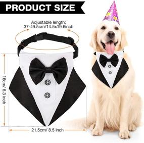 img 3 attached to 🐶 Stylish Formal Dog Tuxedo Bandana: Adjustable Collar with Bow and Neck Tie Designs in 3 Colors