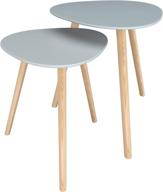 🪑 contemporary side tables set of 2 - modern grey side table for living room and bedroom - stylish three-legged round design логотип