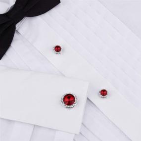 img 3 attached to Crystal Cufflinks Tuxedo Studs Women