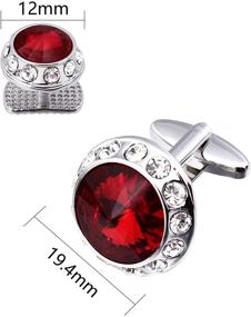 img 1 attached to Crystal Cufflinks Tuxedo Studs Women