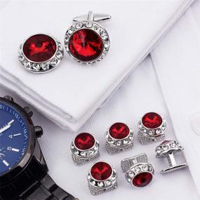 img 2 attached to Crystal Cufflinks Tuxedo Studs Women