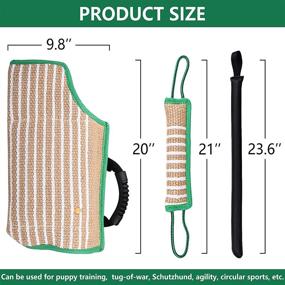 img 3 attached to Jute Dog Training Bite Pillow for Tug of War, K9, IPO, Schutzhund - Interactive Play and Puppy Training Equipment Best Suited for Medium to Large Dogs (Green)