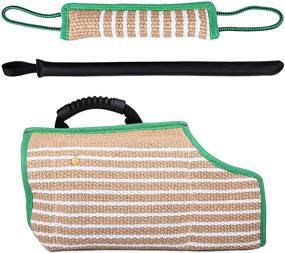 img 4 attached to Jute Dog Training Bite Pillow for Tug of War, K9, IPO, Schutzhund - Interactive Play and Puppy Training Equipment Best Suited for Medium to Large Dogs (Green)