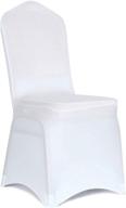 🪑 obstal 10 pcs white spandex chair covers: elegant & universal slipcovers for dining, living, wedding, banquet, & party logo