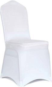 img 4 attached to 🪑 Obstal 10 PCS White Spandex Chair Covers: Elegant & Universal Slipcovers for Dining, Living, Wedding, Banquet, & Party