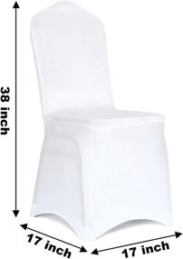 img 2 attached to 🪑 Obstal 10 PCS White Spandex Chair Covers: Elegant & Universal Slipcovers for Dining, Living, Wedding, Banquet, & Party