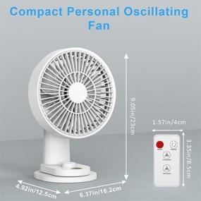 img 3 attached to 🌬️ Compact Rechargeable Clip-on Fan with Remote - Ultra-quiet 19-Speed Oscillating Desk Fan for Golf Carts, Office, Gym, Camping & More!