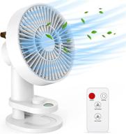 🌬️ compact rechargeable clip-on fan with remote - ultra-quiet 19-speed oscillating desk fan for golf carts, office, gym, camping & more! логотип