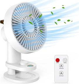 img 4 attached to 🌬️ Compact Rechargeable Clip-on Fan with Remote - Ultra-quiet 19-Speed Oscillating Desk Fan for Golf Carts, Office, Gym, Camping & More!