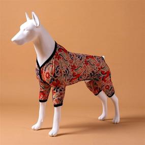 img 2 attached to 🐶 LovinPet Pitbull Pajamas - Lightweight Pullover Dog PJs with Full Coverage - Happy Folk Horse Coral Prints - Lightweight Pullover Large Puppy Pajamas with Full Coverage