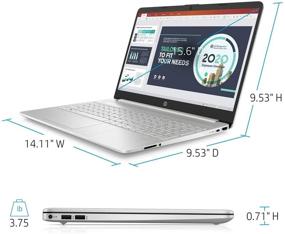 img 1 attached to 💻 Новейший ноутбук HP 2021 года, 15,6-дюймовый сенсорный экран HD, процессор 11-го поколения Intel Core i3-1115G4, 12 ГБ оперативной памяти DDR4, 512 ГБ SSD-накопитель PCIe NVMe, HDMI, вебкамера, беспроводная сеть Wi-Fi 5, Bluetooth 4.2, Windows 10 Home, серебристый.