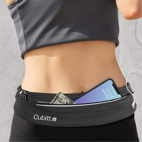 img 2 attached to 🏃 CUBITT Lightweight Water-Resistant Running Belt: No Bounce, Adjustable for Men & Women, Super Comfort & Secure, Fits any Cellphone - Black