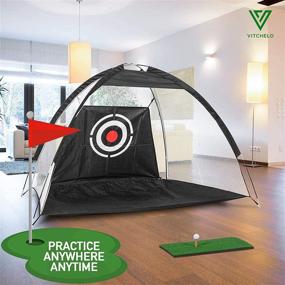 img 2 attached to 🏌️ Vitchelo Golf Practice Net for Kids & Adults with Storage Bag - Portable 6.5 x 9.8 Feet Driving Range, Bullseye & 5 Golf Balls - Indoor/Outdoor Hitting Net for Backyard Heavy Duty Swing Training