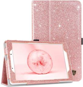 img 4 attached to 📱 BENTOBEN Samsung Galaxy Tab A 8.0 2019 Case - Slim Fit Glitter Sparkly Flip Folio PU Leather Cover with Stylus Holder - Protective Smart Cover for Samsung Galaxy Tab A 8.0 2019, Rose Gold