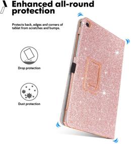 img 2 attached to 📱 BENTOBEN Samsung Galaxy Tab A 8.0 2019 Case - Slim Fit Glitter Sparkly Flip Folio PU Leather Cover with Stylus Holder - Protective Smart Cover for Samsung Galaxy Tab A 8.0 2019, Rose Gold