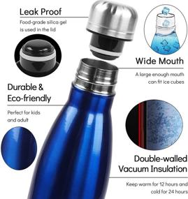 img 1 attached to Sfee 17oz Insulated Stainless Steel Water Bottle - Double Wall Vacuum | Leakproof BPA-Free Sports Bottle | Keep Hot & Cold | for Running, Gym, Workout, Cycling, Kids