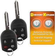 🔑 2 pack keyless entry remote key fob for 00-15 ford lincoln mazda mercury, uncut 4 button cwtwb1u793, 1788a-fwb1u793 logo