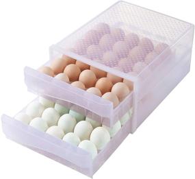 img 4 attached to Hershuing 60 Grid Large Capacity Egg Holder: Convenient Household Fresh Storage Box for Fridge