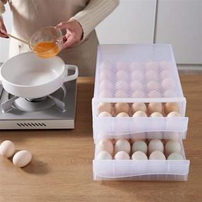 img 1 attached to Hershuing 60 Grid Large Capacity Egg Holder: Convenient Household Fresh Storage Box for Fridge