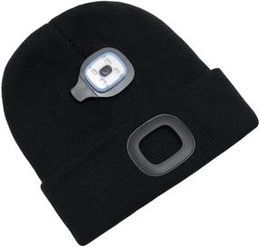 img 2 attached to 💡 Ultra Bright 4 LED Hands-Free Flashlight USB Rechargeable Beanie Cap - Lighting, Flashing Alarm Modes - Unisex Hat