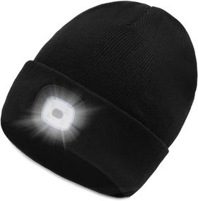 img 4 attached to 💡 Ultra Bright 4 LED Hands-Free Flashlight USB Rechargeable Beanie Cap - Lighting, Flashing Alarm Modes - Unisex Hat