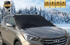 img 4 attached to ❄️ Apex Automotive Winter Windshield Cover: All Vehicles Snow & Ice Shield - No More Scraping! Windproof Magnetic Edges, Frost Guard!
